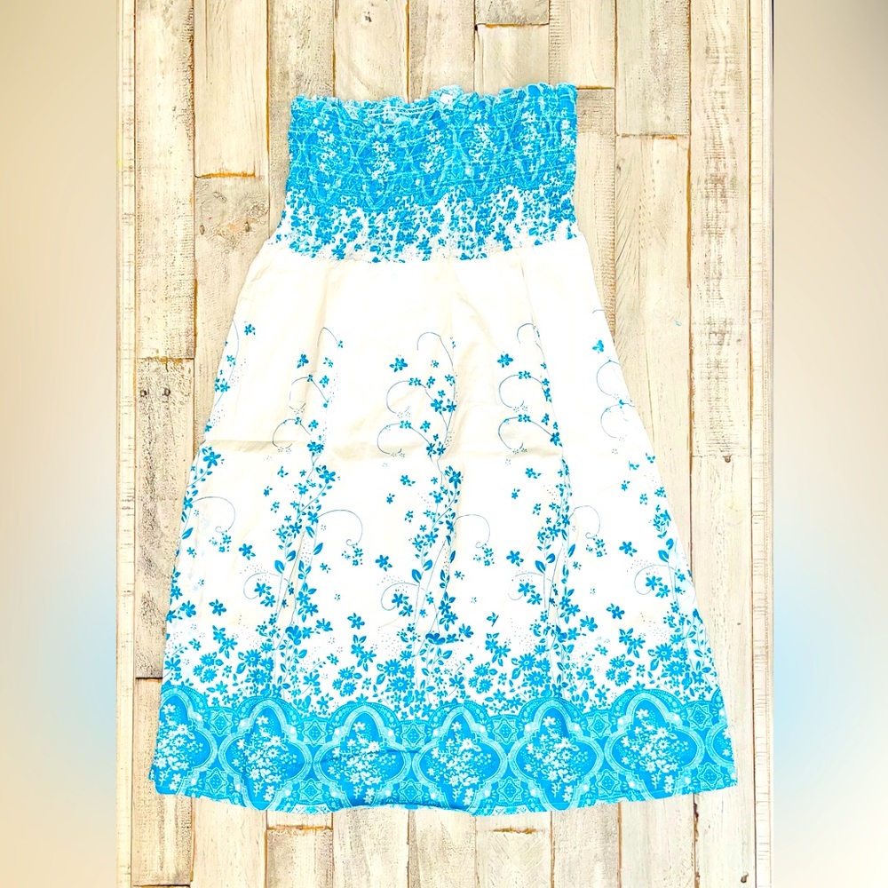 Ocean breeze white and blue sundress / cover up women’s small NWT